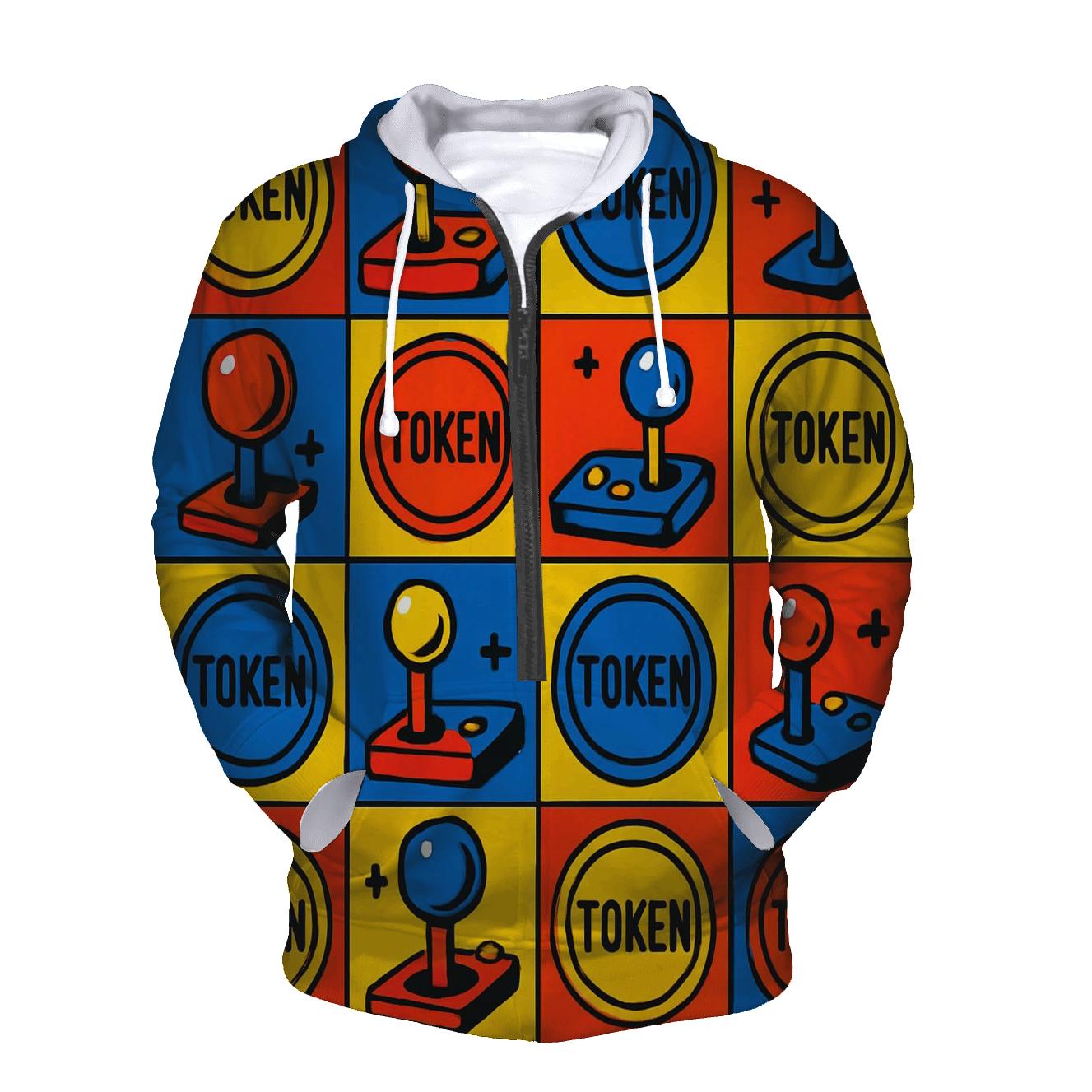 Arcade Token Mosaic printed hoodies
