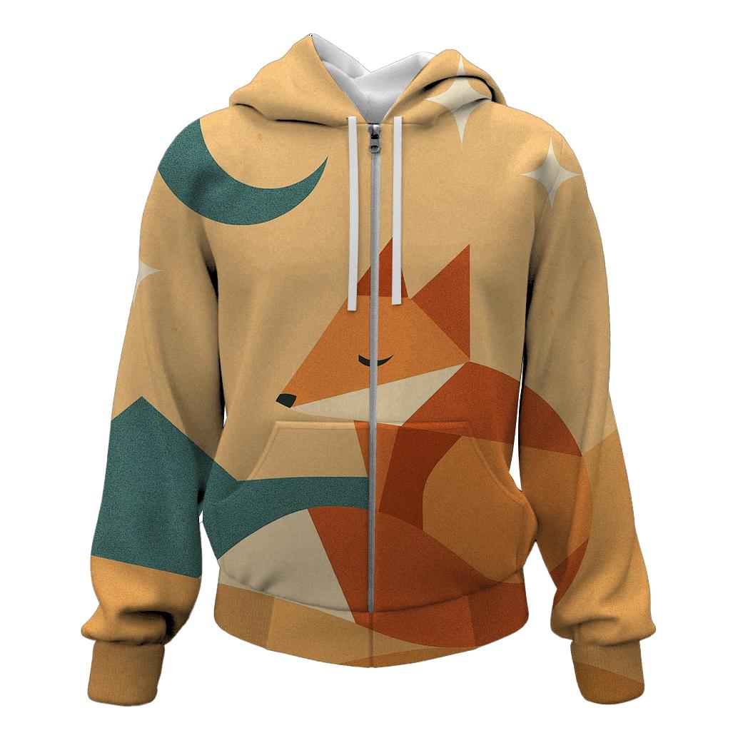 Geometric Desert Fox heavyweight hoodies