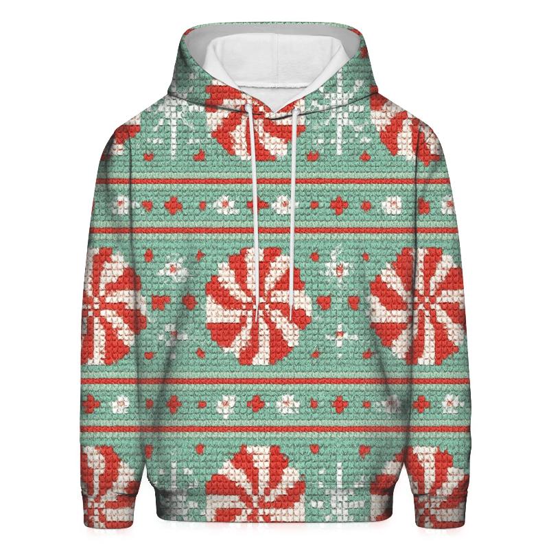 Peppermint Stripe Burst Design heavyweight hoodies