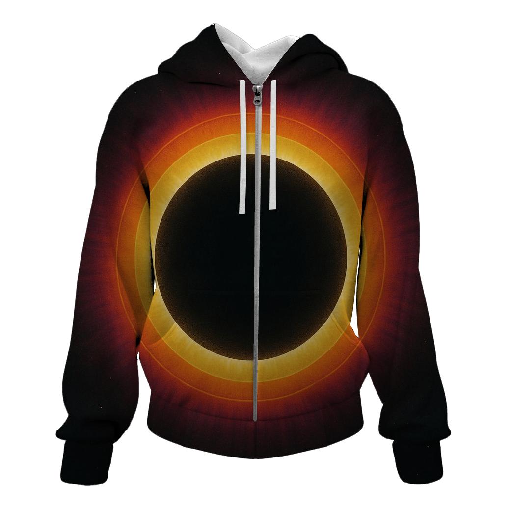 Eclipse Corona Rings zip-up hoodies