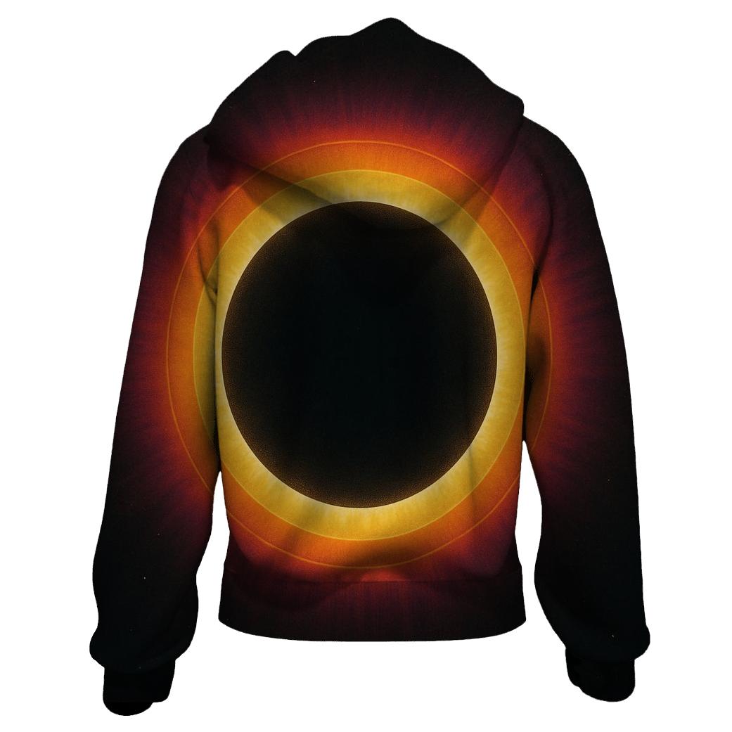 Eclipse Corona Rings zip-up hoodies