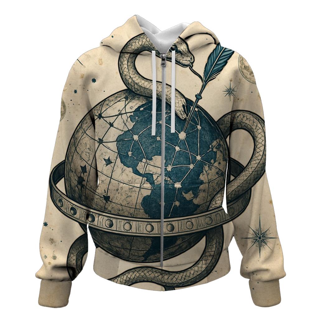 Lunar Cartographer Ouroboros custom hoodies