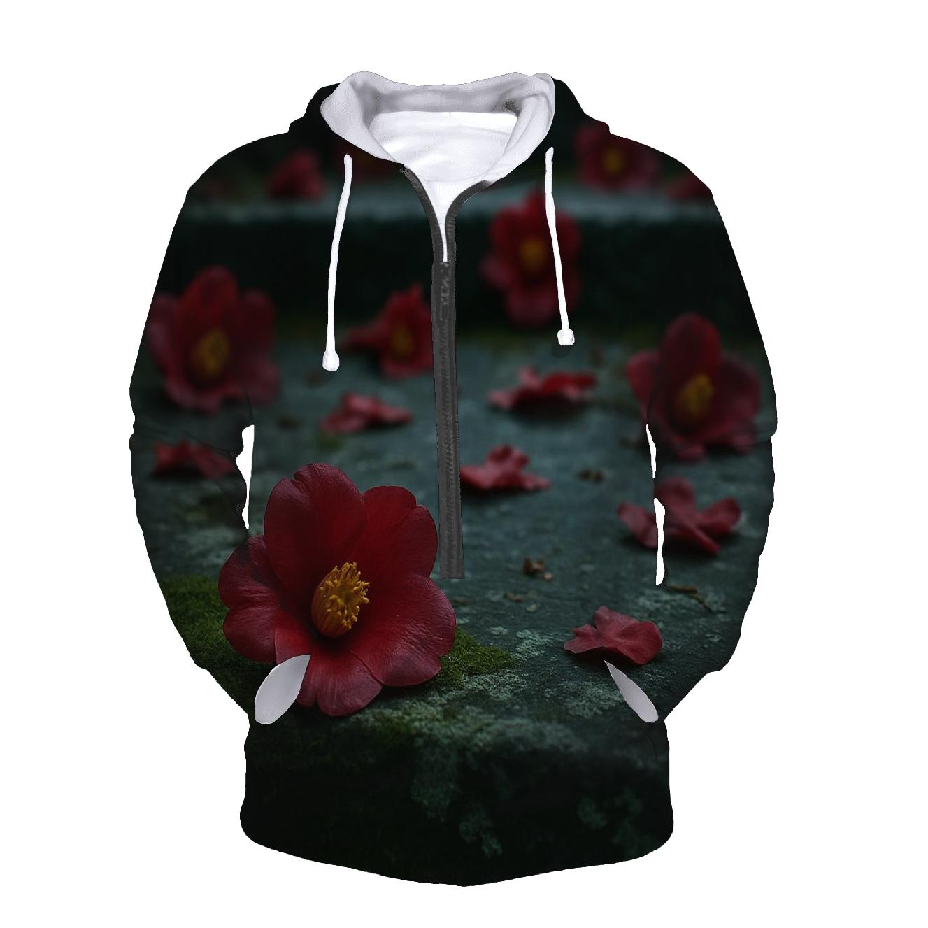 Camellia Fragments On Stone Path custom hoodies
