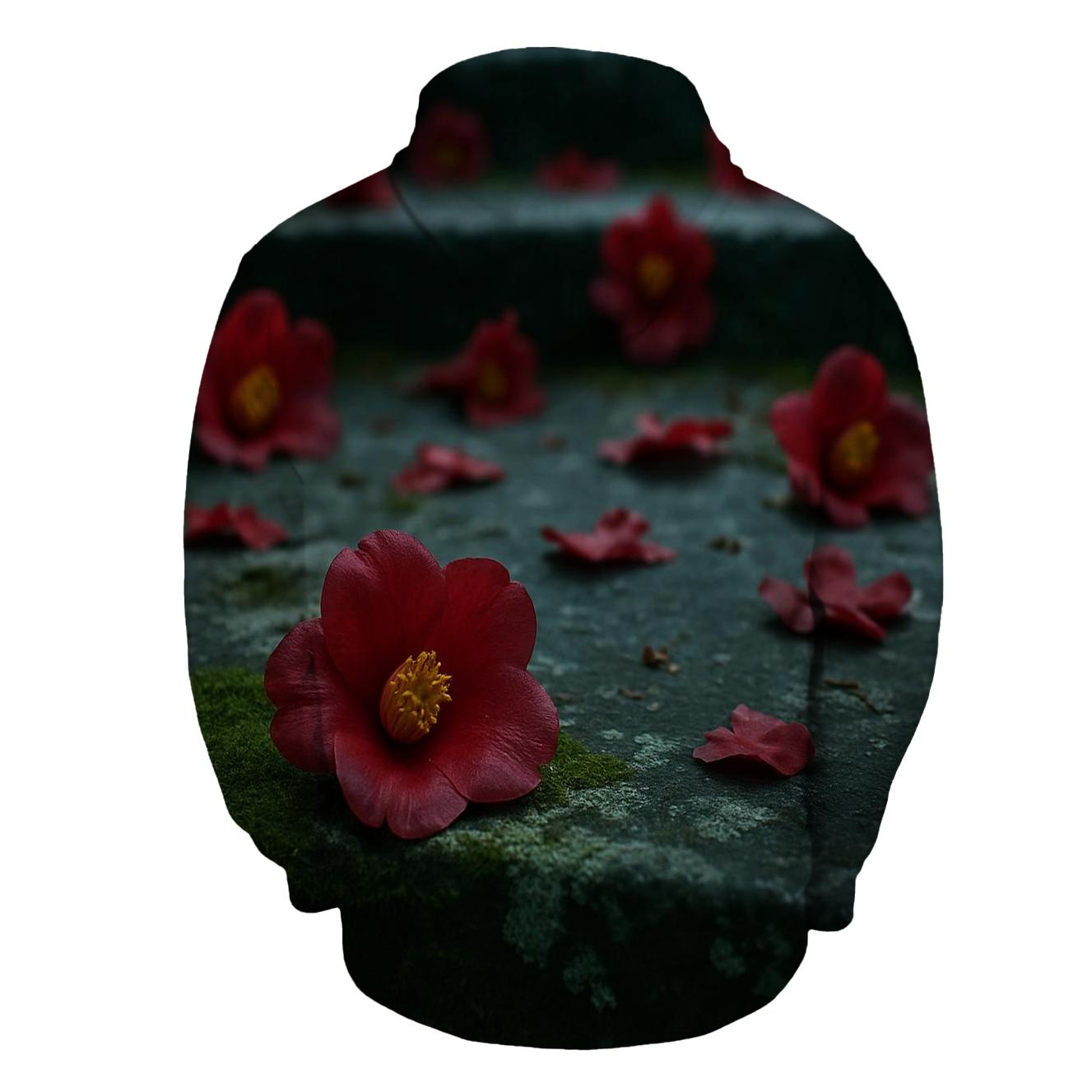 Camellia Fragments On Stone Path custom hoodies