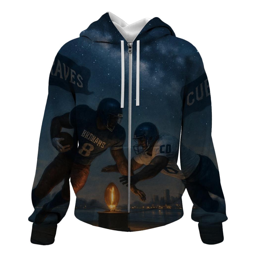 Starlit Rivals Over Lakefront graphic hoodies