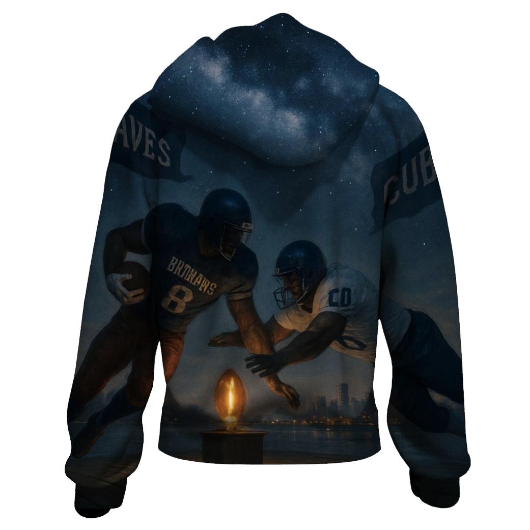 Starlit Rivals Over Lakefront graphic hoodies