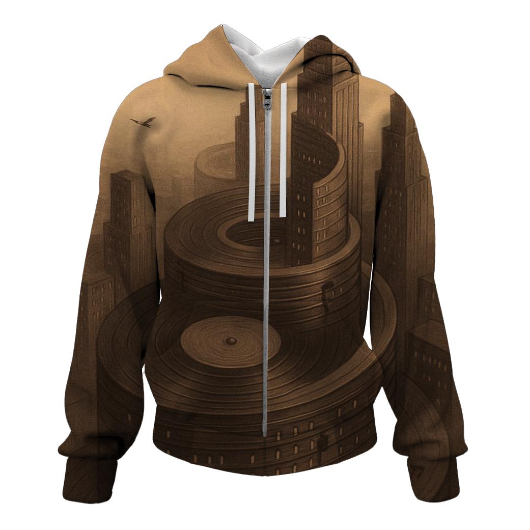 Vinyl Spiral Skyline lightweight hoodies