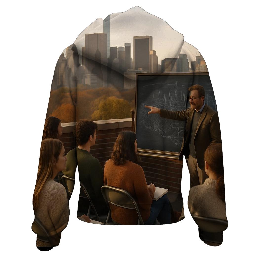 Autumn Rooftop Classroom embroidered hoodies