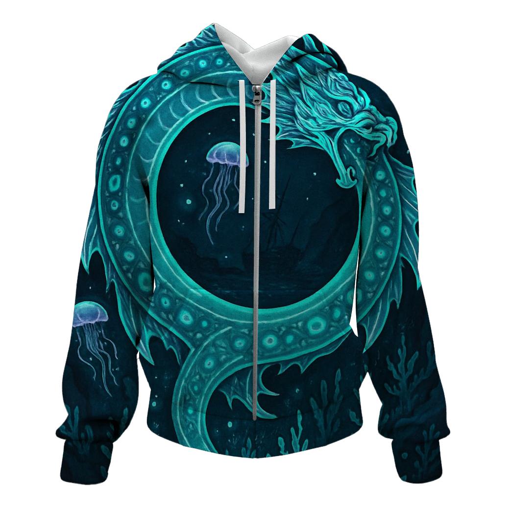 Bioluminescent Deep Ouroboros premium hoodies