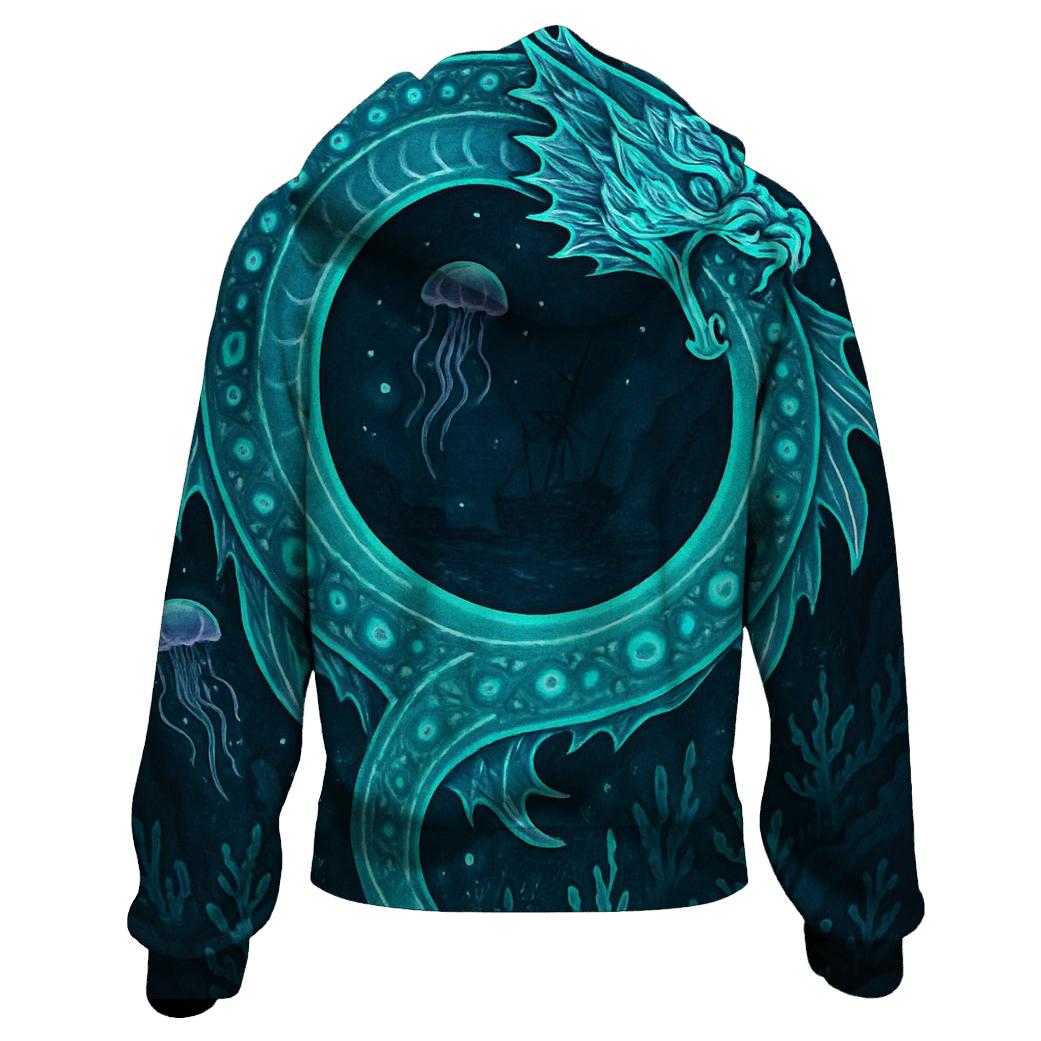 Bioluminescent Deep Ouroboros premium hoodies