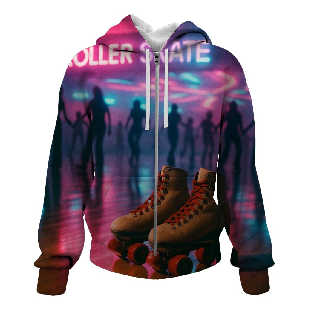 Retro Roller Rink Neon Glow custom hoodies