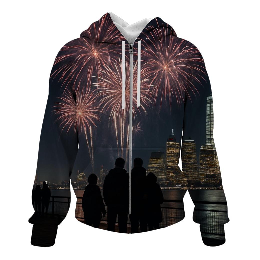 Harbor Fireworks Over Lower Manhattan custom hoodies