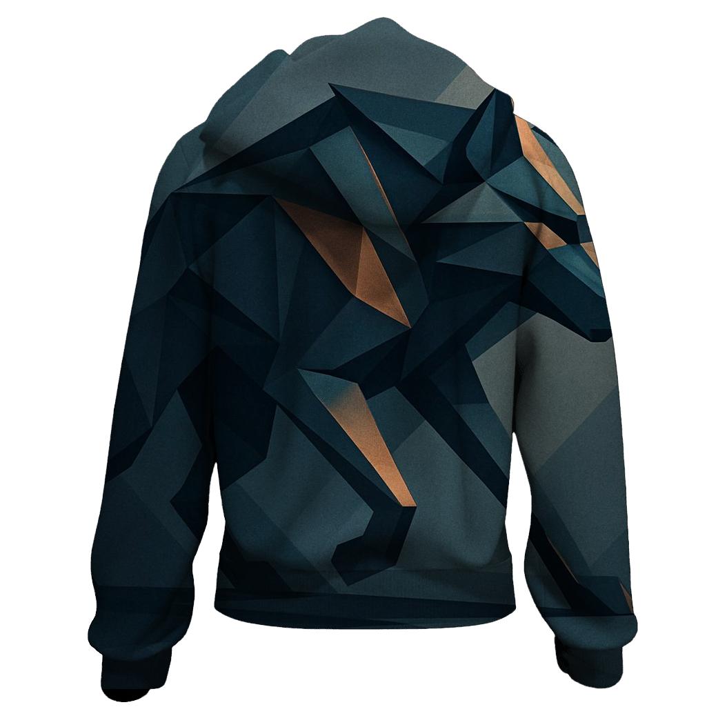 Abstract Geometric Wolf graphic hoodies