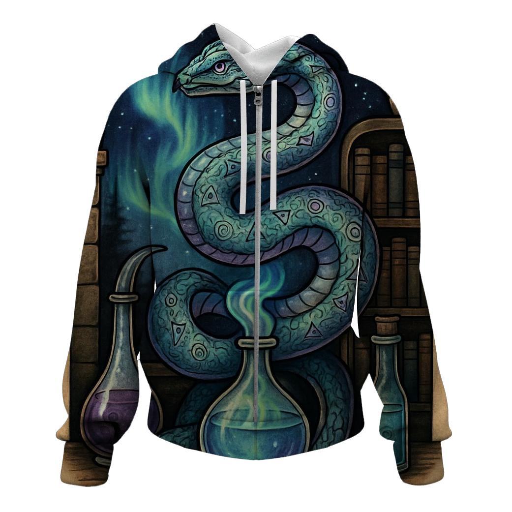 Aurora Alchemist Ouroboros printed hoodies