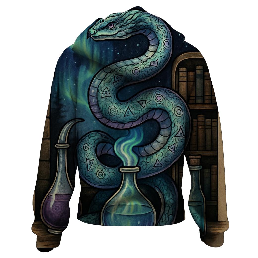 Aurora Alchemist Ouroboros printed hoodies