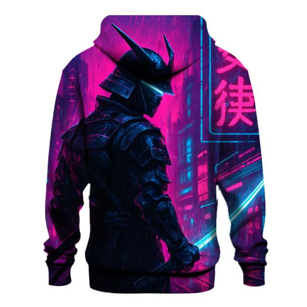 Neon Cyber Samurai pullover hoodies