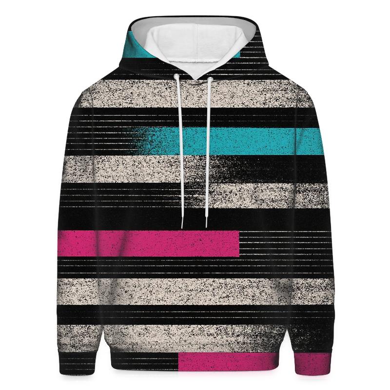 VHS Static Stripes embroidered hoodies