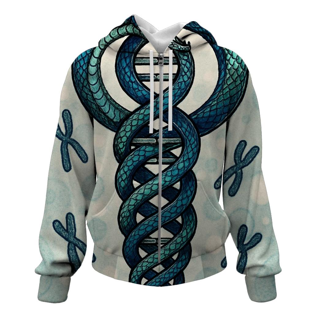 Genetic Helix Ouroboros custom hoodies