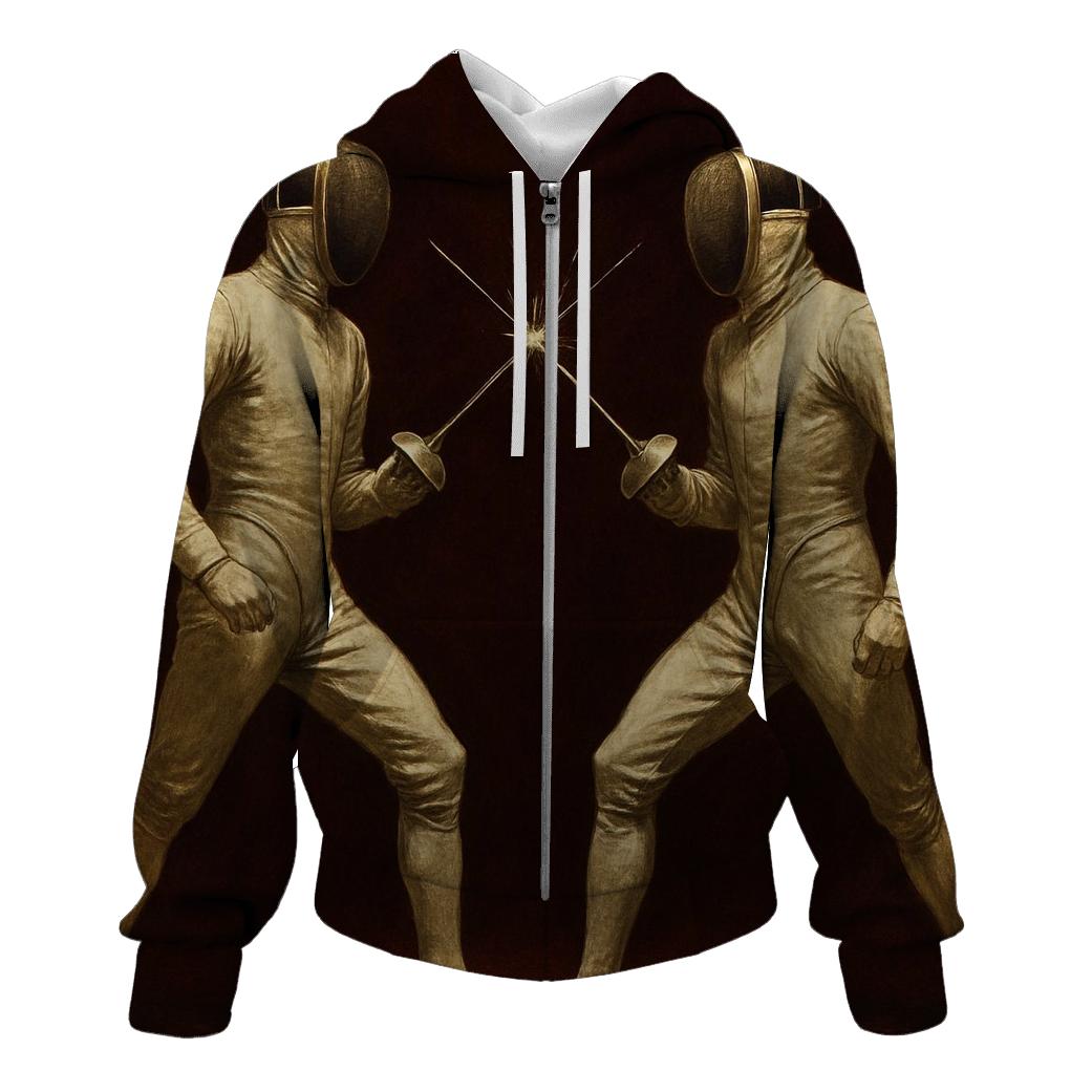 Fencing Duel Silhouette hoodies fashion