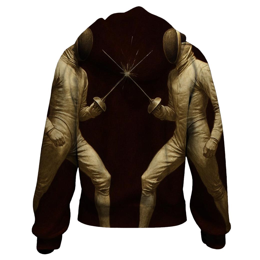 Fencing Duel Silhouette hoodies fashion