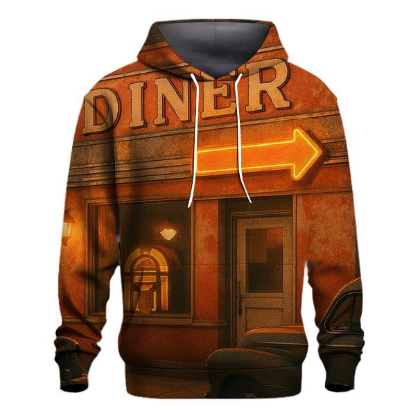 Burnt Orange Roadside Diner designer hoodies
