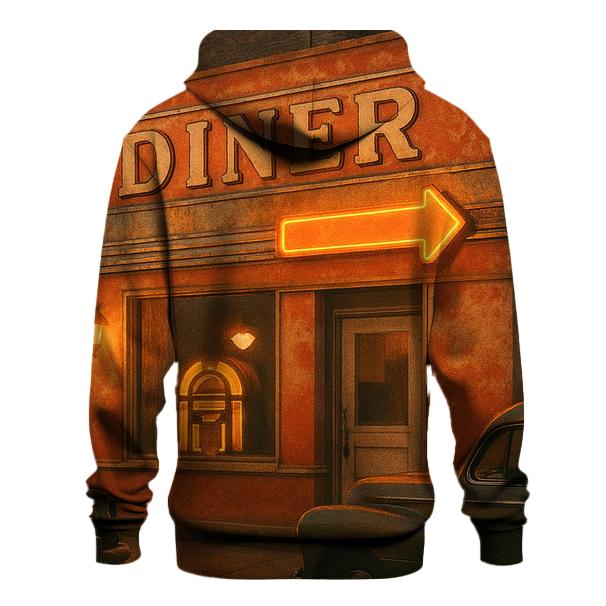Burnt Orange Roadside Diner designer hoodies