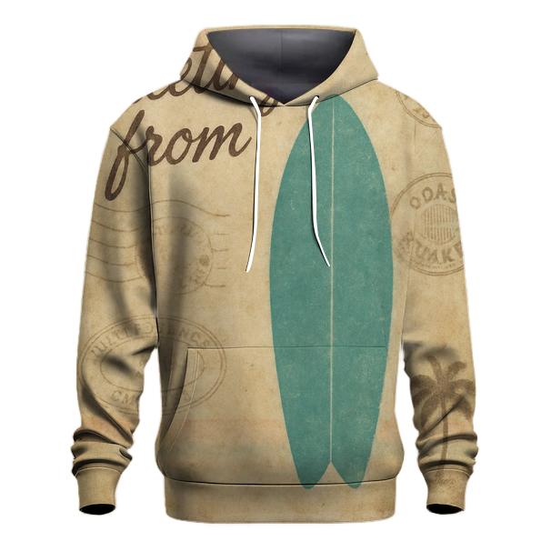 Faded Surfboard Postcard hoodie designs