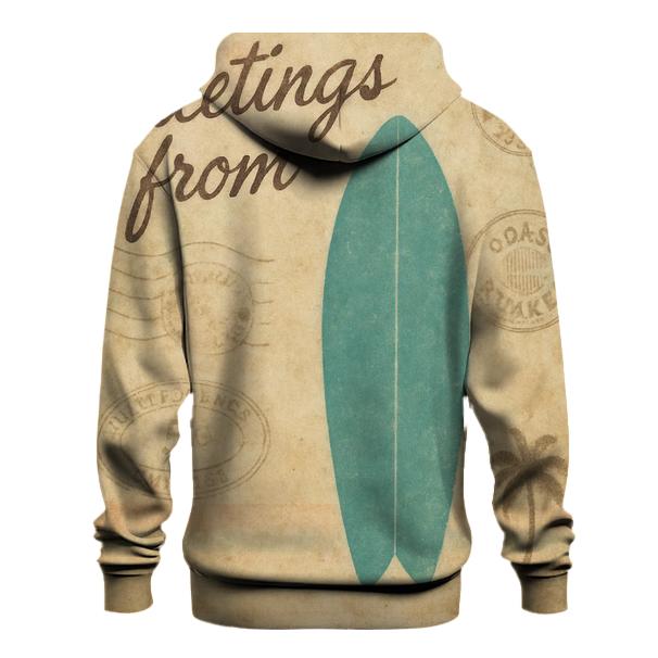Faded Surfboard Postcard hoodie designs