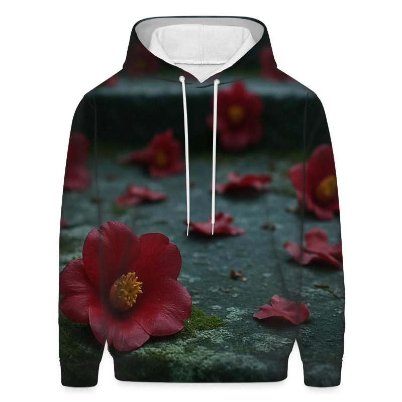 Camellia Fragments On Stone Path custom hoodies