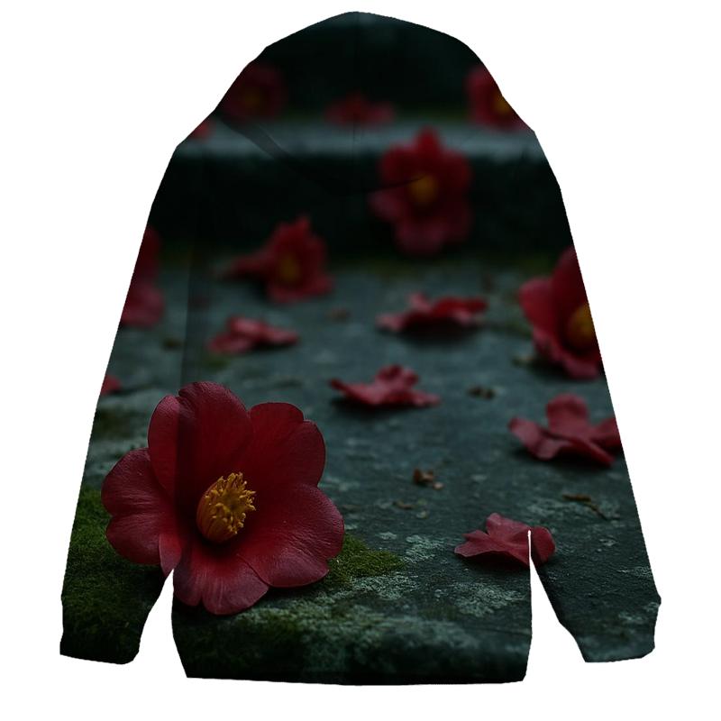 Camellia Fragments On Stone Path custom hoodies