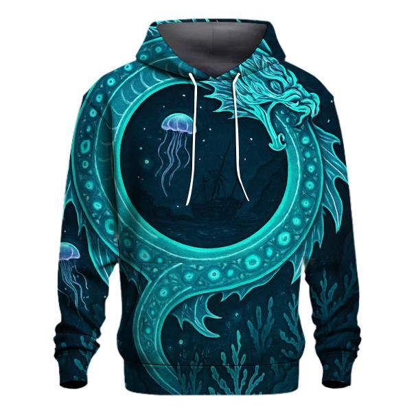 Bioluminescent Deep Ouroboros embroidered hoodies