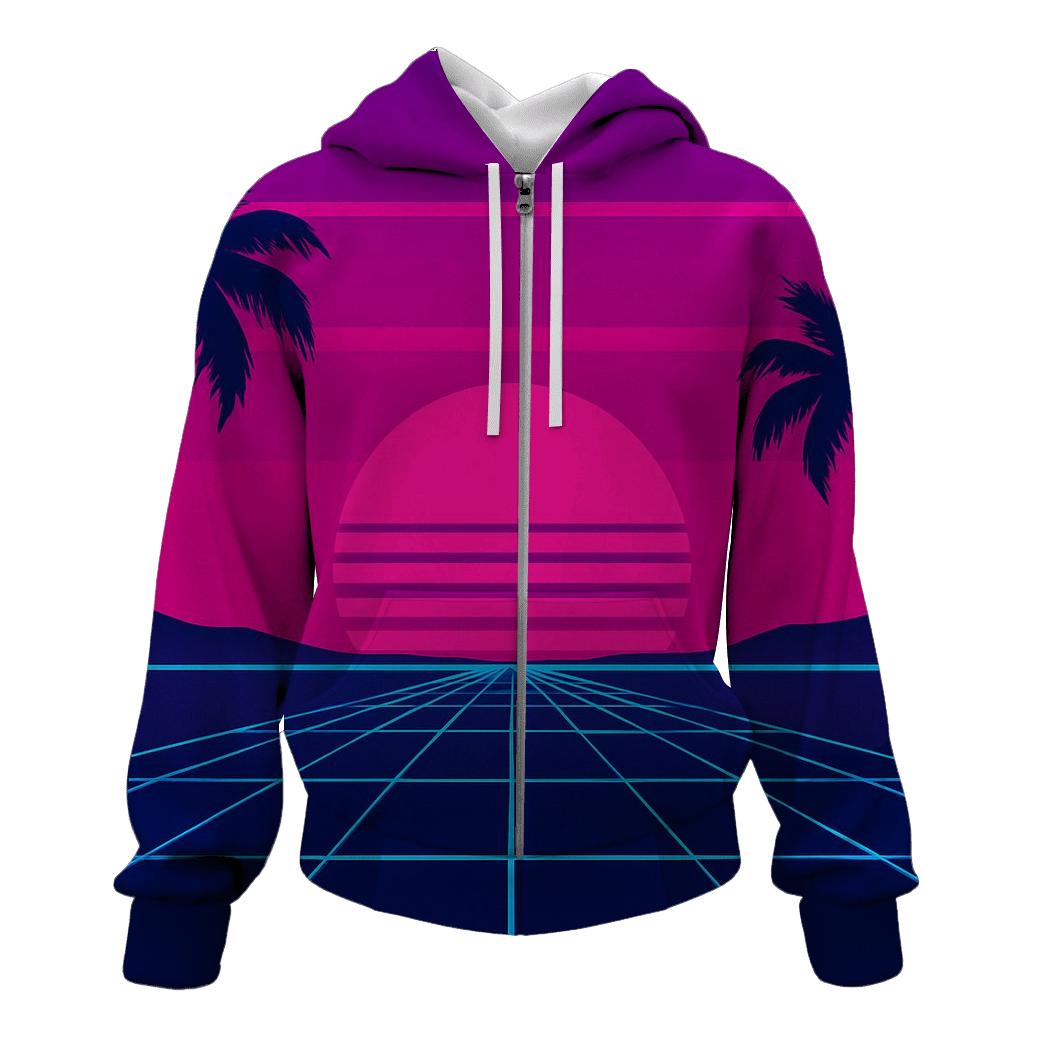 Neon Grid Horizon hoodie trends