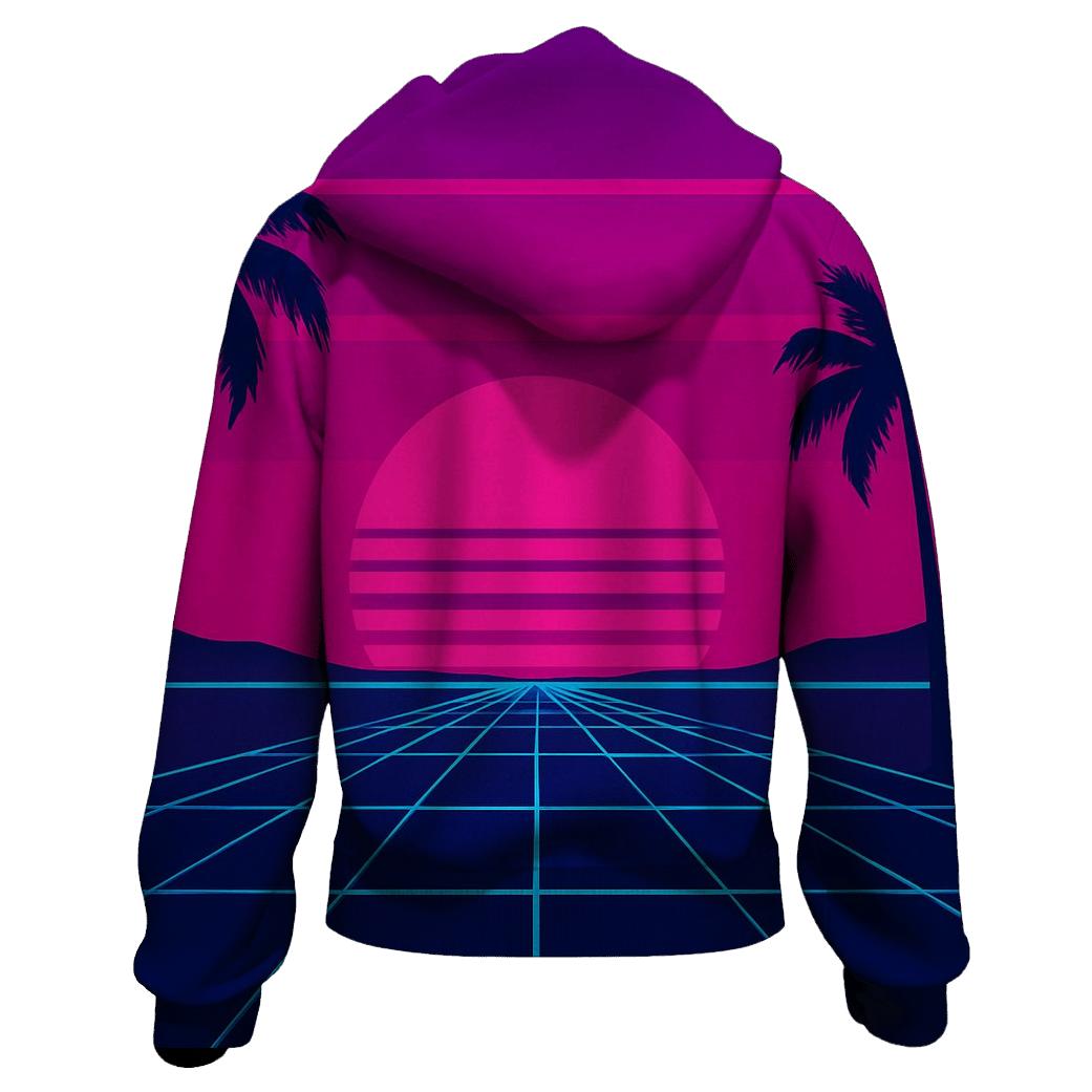 Neon Grid Horizon hoodie trends