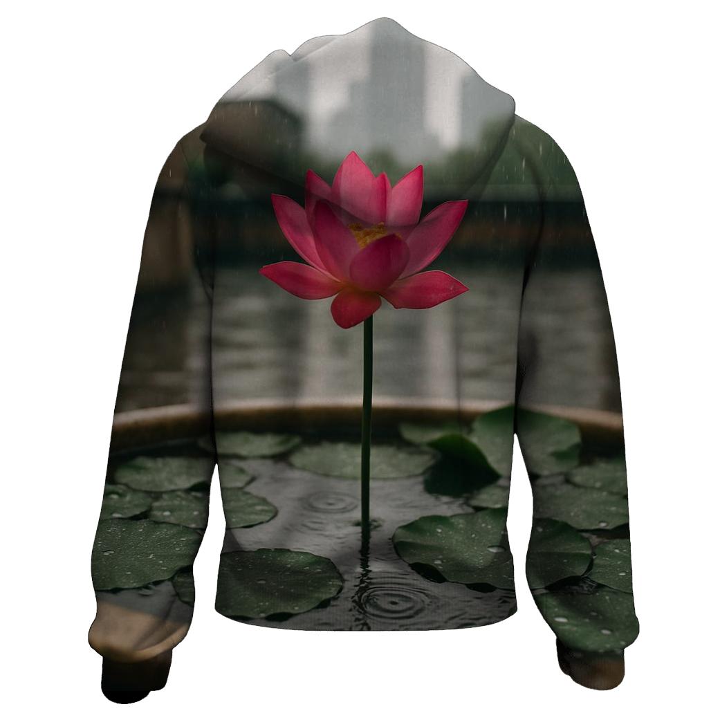 Urban Lotus In Rain pullover hoodies