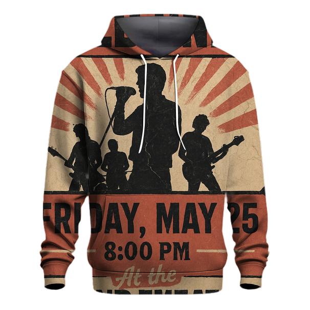 Distressed Concert Poster lightweight hoodies