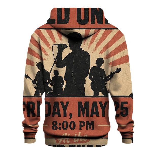 Distressed Concert Poster lightweight hoodies