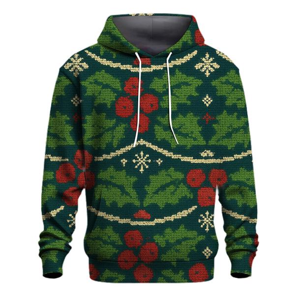 Holly Leaf Chevron Stack Design heavyweight hoodies