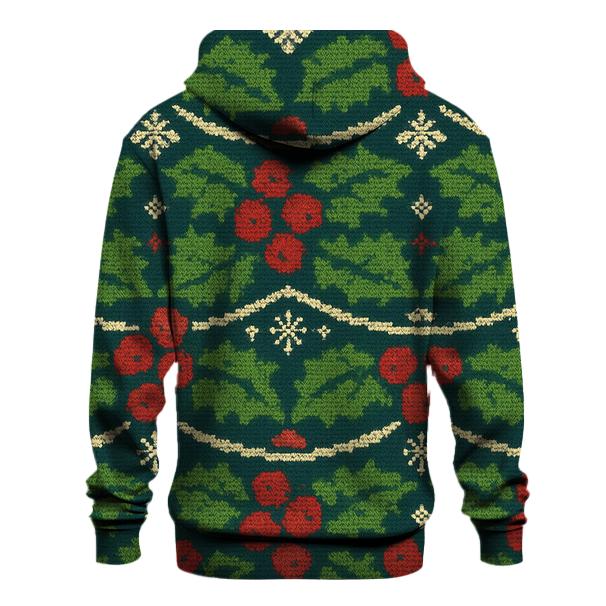 Holly Leaf Chevron Stack Design heavyweight hoodies