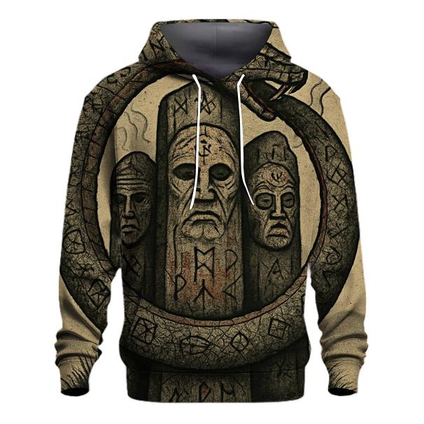 Ancestral Rune Ouroboros graphic hoodies