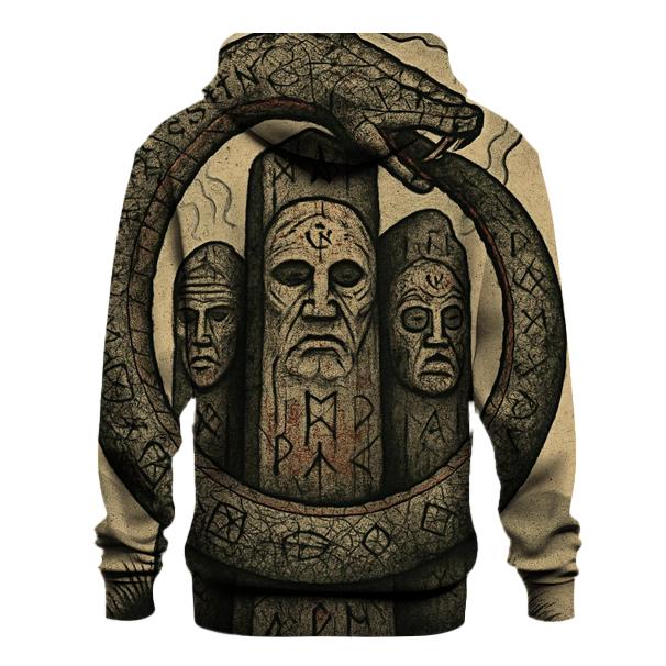 Ancestral Rune Ouroboros graphic hoodies