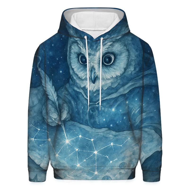 Moonlight Cartographer Owl custom hoodies