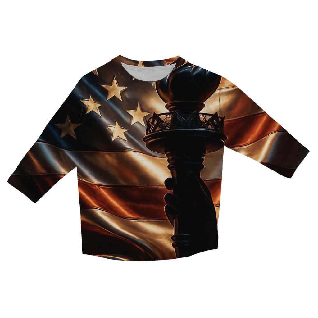 Liberty Blaze Banner printed three quarter sleeve shirts