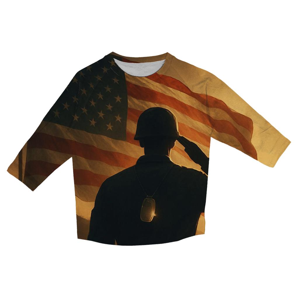 Dawn Sentinel Flag cotton quarter sleeve shirts