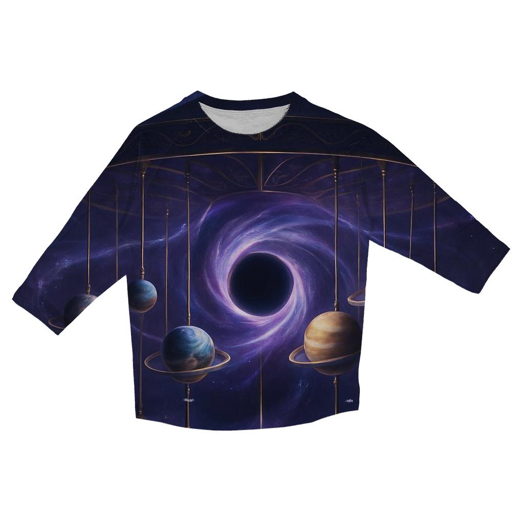 Black Hole Carousel trendy 3/4 sleeve tops