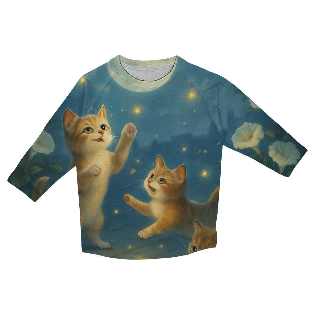 Moon Garden Kittens designer 3/4 sleeve blouses