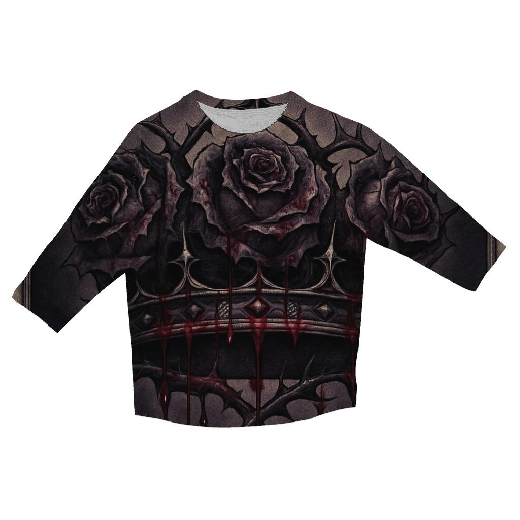 Bleeding Rose Crown stylish quarter sleeve tops