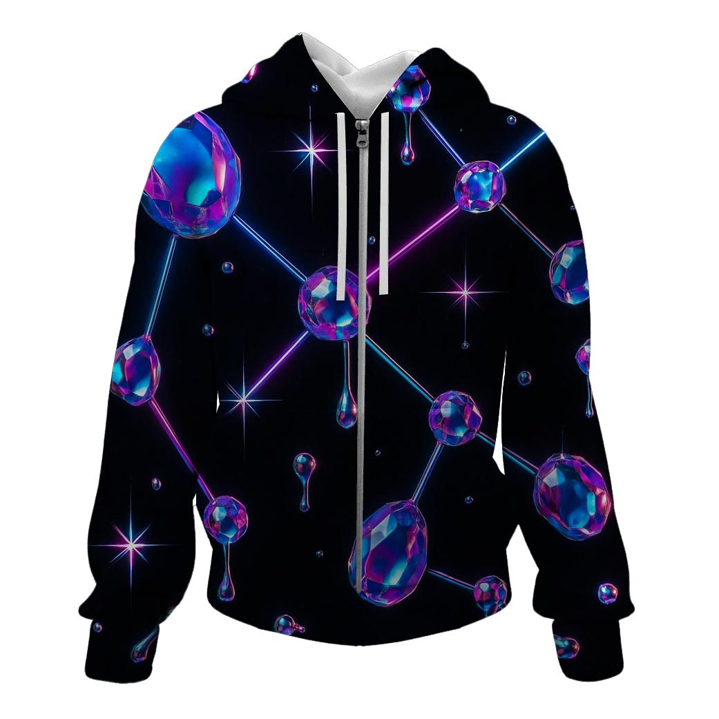 Neon Gem Constellation printed hoodies