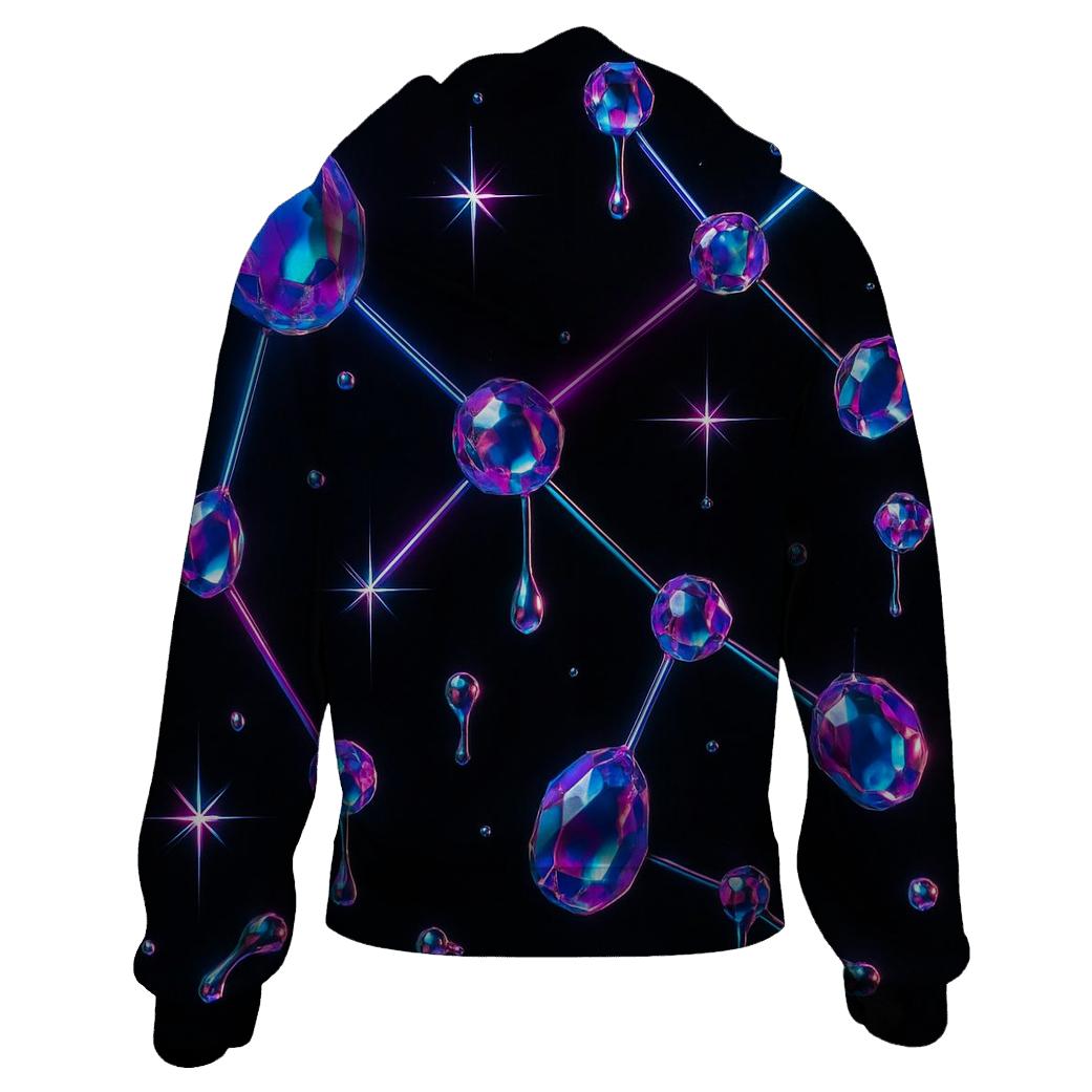 Neon Gem Constellation printed hoodies