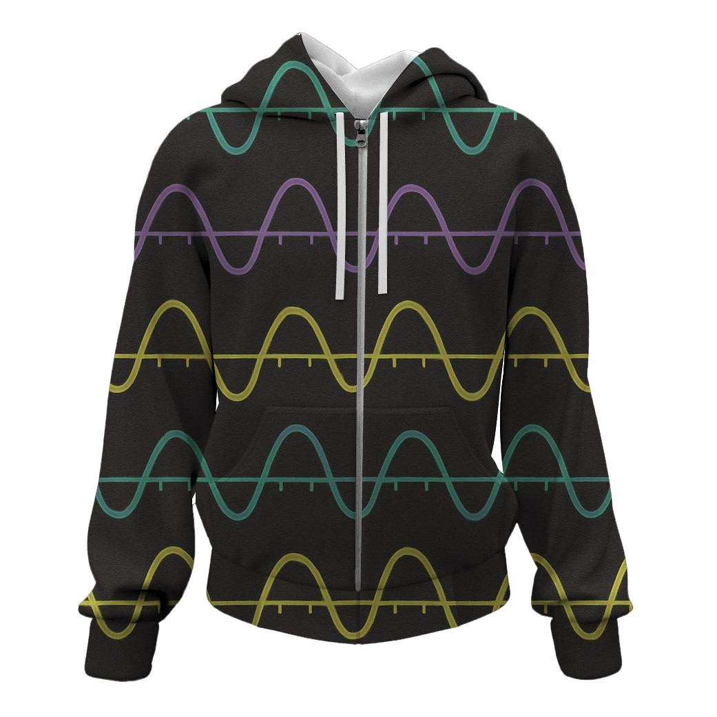 Analog Waveforms Repeat printed hoodies