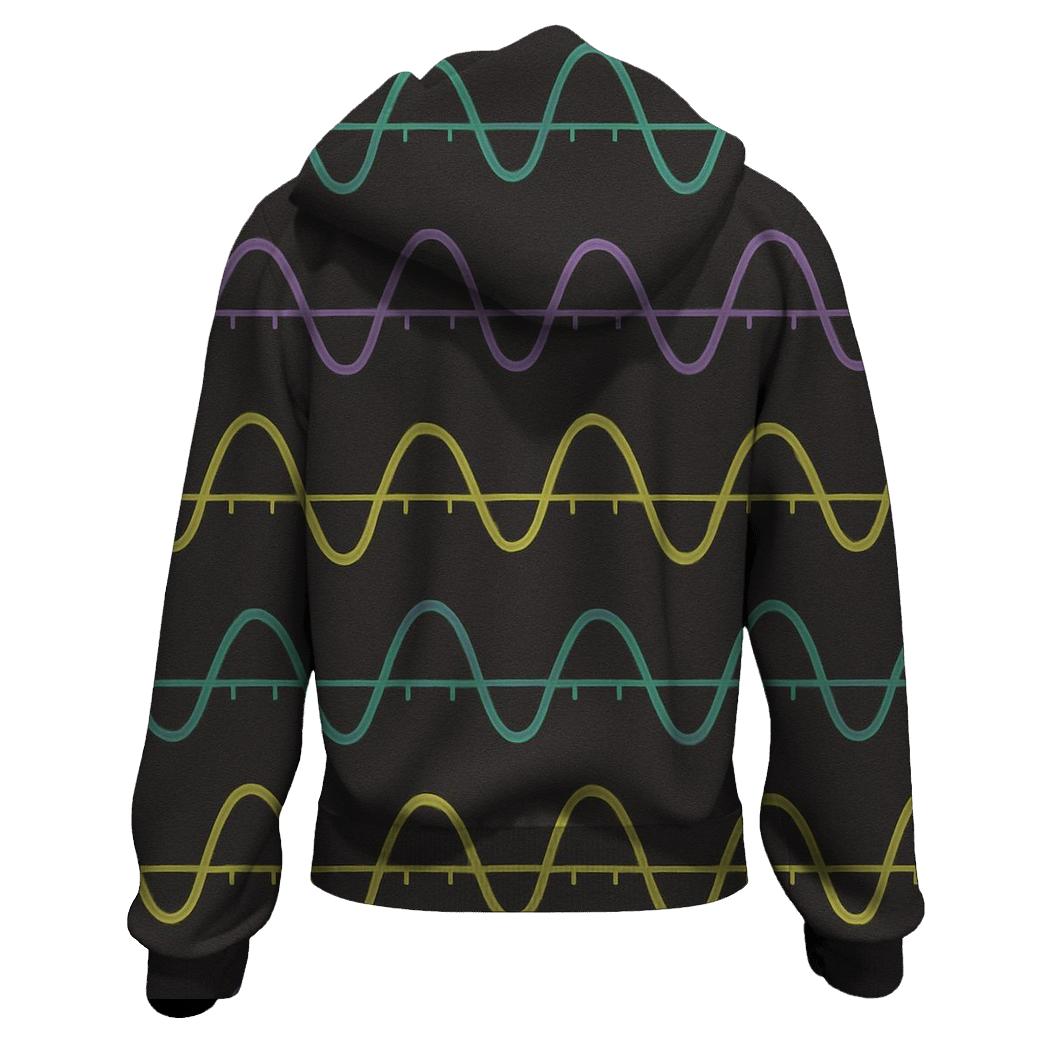 Analog Waveforms Repeat printed hoodies